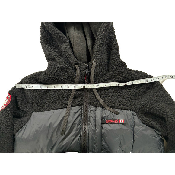 Canada Weather Gear Black Sherpa Fleece Puffer Hybrid Hooded Jacket Men's Medium - Picture 4 of 11